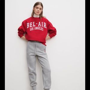 NWOT Zara Red Crewneck Oversized Sweatshirt Small